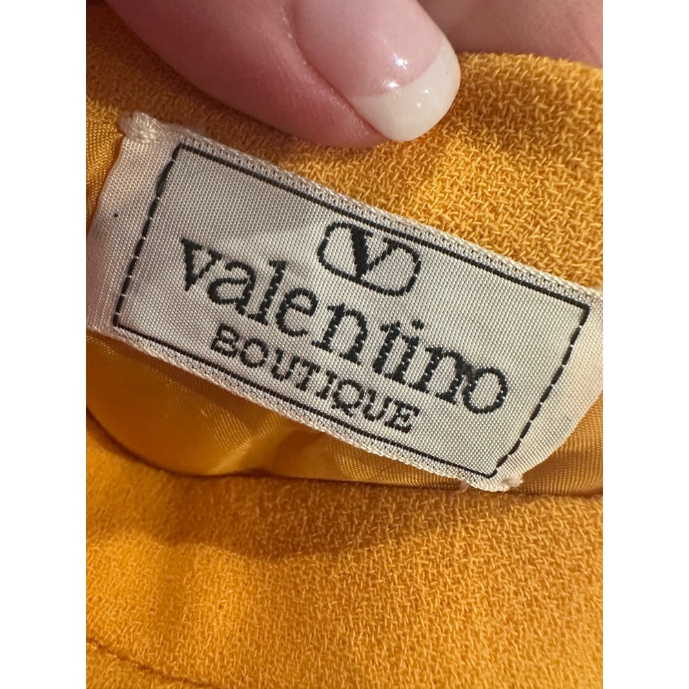 Vintage Valentino Mustard Yellow Straight Skirt Sz M Career Classic Designer - Picture 5 of 7
